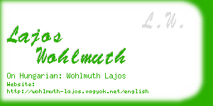 lajos wohlmuth business card